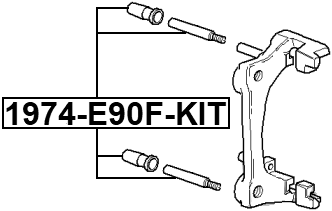 1974-E90F-KIT - FRONT CALIPER SLIDE PIN KIT