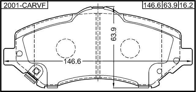 2001-CARVF - PAD KIT, DISC BRAKE, FRONT - KIT (WITH ANTI SQUEAL SHIM, WITH BRACKETS)