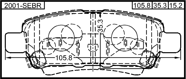 2001-SEBR - PAD KIT, DISC BRAKE, REAR - KIT (WITH ANTI-RATTLE SPRING)