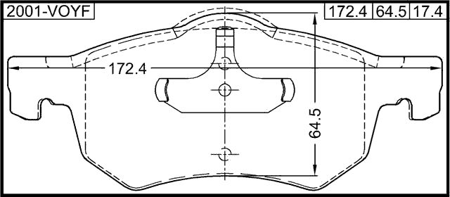 2001-VOYF - PAD KIT, DISC BRAKE, FRONT (WITH ANTI-RATTLE SPRING)