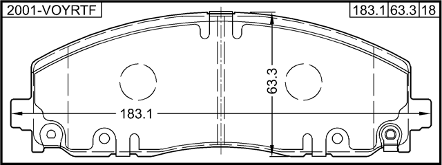 2001-VOYRTF - PAD KIT, DISC BRAKE, FRONT - KIT (WITH ANTI SQUEAL SHIM, WITH BRACKETS)