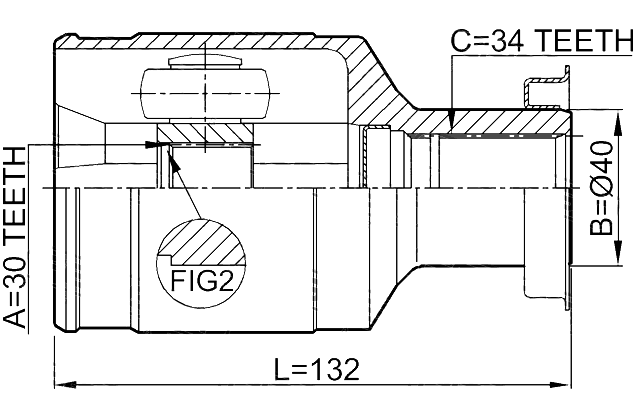 2011-MAGLH - INNER CV JOINT 30X40X34