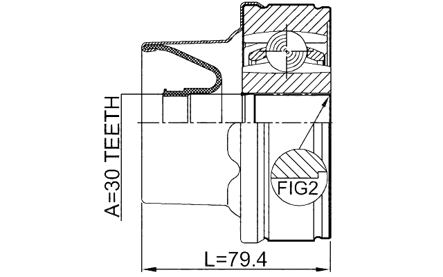 2011-NITSHA - PROPSHAFT CV JOINT 30X86