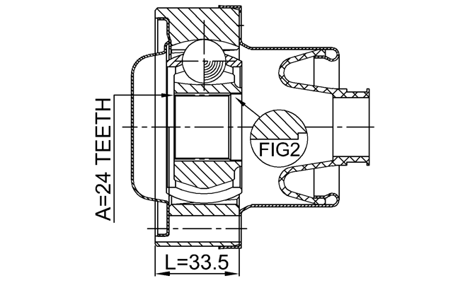 2011-WKSHA - PROPSHAFT CV JOINT 24X95