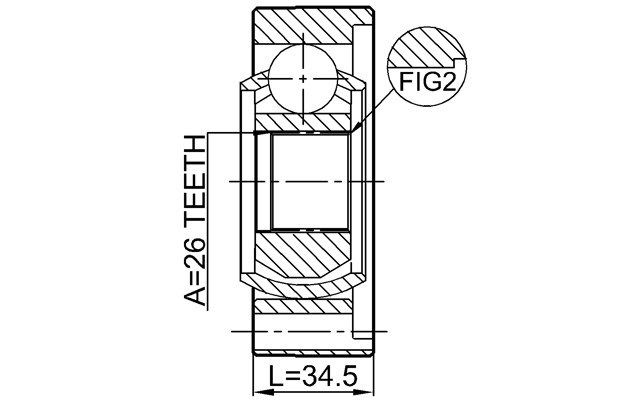 2011-WKSHAF - PROPSHAFT CV JOINT 26X100
