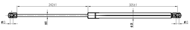 20117-001 - BONNET GAS STRUT L565/245N