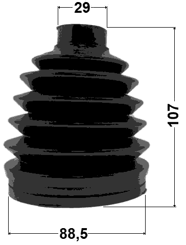 2017P-GRCH - BOOT OUTER CV JOINT KIT PVC 88.5X107X29