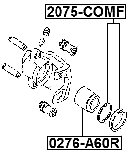 2075-COMF - REAR BRAKE CALIPER REPAIR KIT (FOR ONE PISTON)