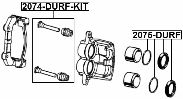 2075-DURF - FRONT BRAKE CALIPER REPAIR KIT (SET FOR ONE SIDE)