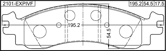 2101-EXPIVF - PAD KIT, DISC BRAKE, FRONT - KIT (WITH ANTI SQUEAL SHIM, WITH BRACKETS)