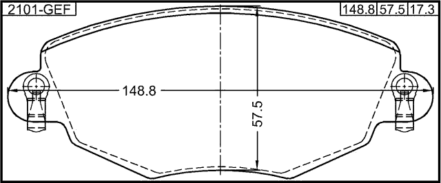 2101-GEF - PAD KIT, DISC BRAKE, FRONT - KIT (INCLUDING BOLTS, WITH ANTI SQUEAL SHIM)