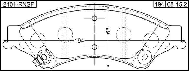 2101-RNGF - PAD KIT, DISC BRAKE, FRONT - KIT (INCLUDING BOLTS, WITH ANTI-RATTLE SPRING)