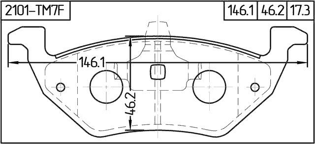 2101-TM7F - PAD KIT, DISC BRAKE, REAR (WITH ANTI SQUEAL SHIM, WITH BRACKETS)