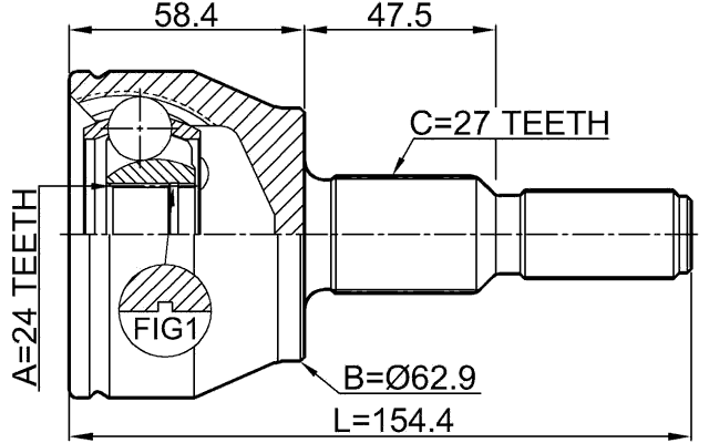 2110-CB7 - OUTER CV JOINT 24X63X27