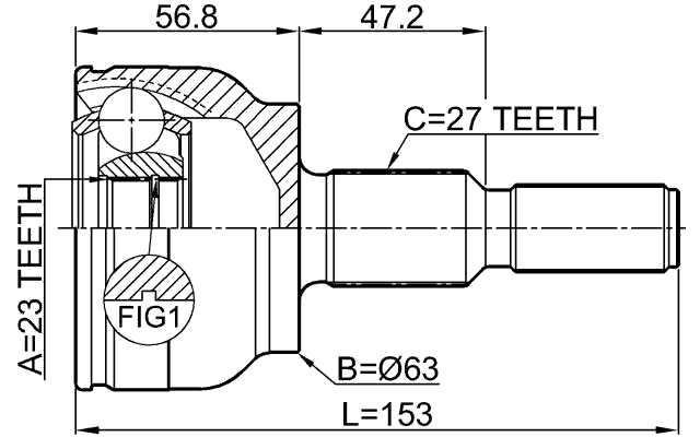 2110-CDH - OUTER CV JOINT 23X63X27