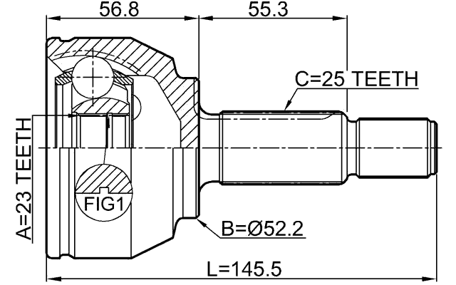 2110-FOCIIAU - OUTER CV JOINT 23X52.2X25