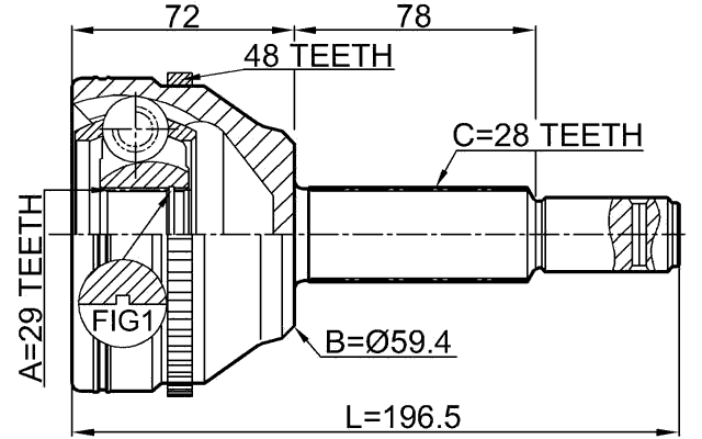 2110-TRDA48 - OUTER CV JOINT 29X59X28