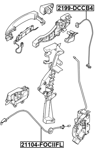 21104-FOCIIFL - OUTER DOOR LOCK CABLE