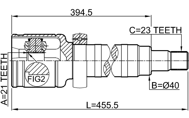 2111-FUSMTRH - INNER CV JOINT RIGHT 21X40X23