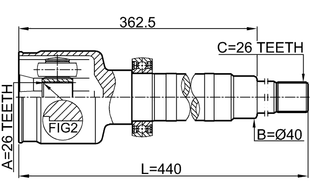 2111-FY26RH - INNER CV JOINT RIGHT 26X40X26