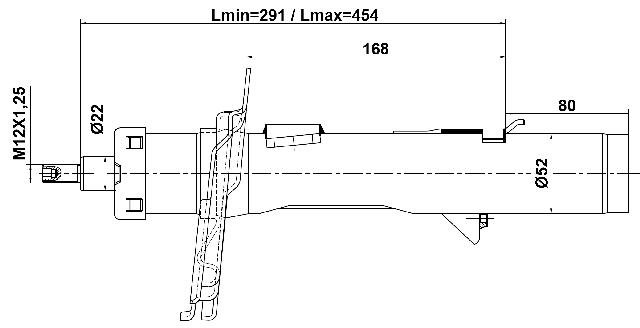 21110-012FL - SHOCK ABSORBER FRONT LEFT GAS.TWIN TUBE