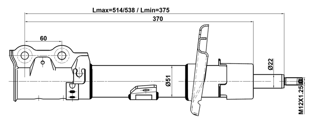 21110-013FL - SHOCK ABSORBER FRONT LEFT GAS.TWIN TUBE
