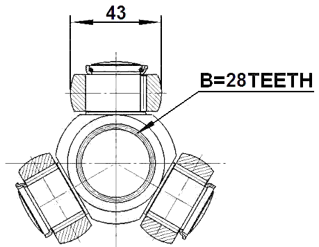 2116-CA220 - TRIPOD JOINT 28X43.1