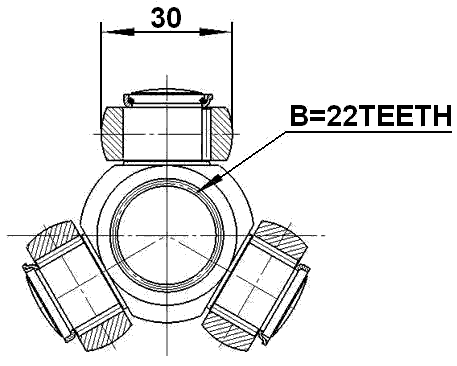 2116-CAK - TRIPOD JOINT 22X30