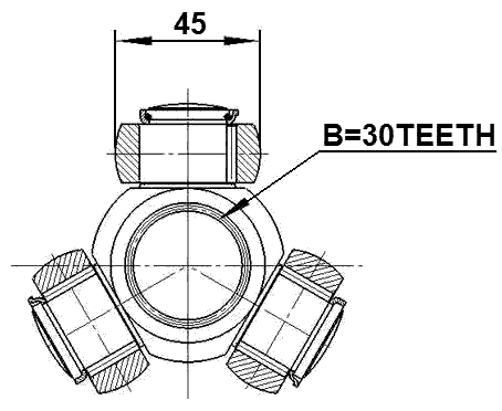 2116-TRD - TRIPOD JOINT 30X45