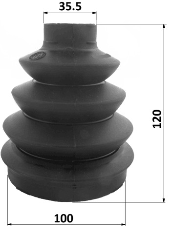 2117P-EXP - BOOT OUTER CV JOINT KIT PVC 100X120X35.5