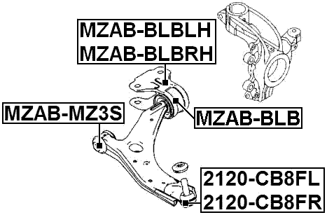 2120-CB8FL - FRONT LOWER BALL JOINT LEFT