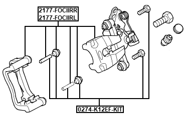 2177-FOCIIRL - REAR LEFT BRAKE CALIPER ASSEMBLY (WITH BRACKET)