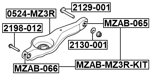 2198-012 - SUSPENSION ARM BOLT W/ WASHER