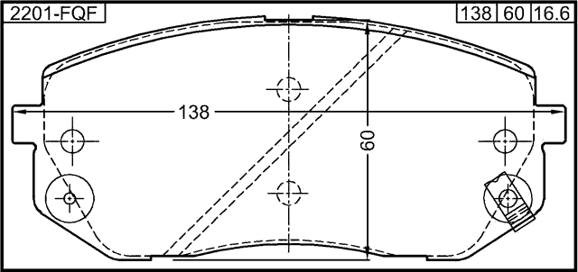 2201-FQF - PAD KIT, DISC BRAKE, FRONT (WITH ANTI SQUEAL SHIM)