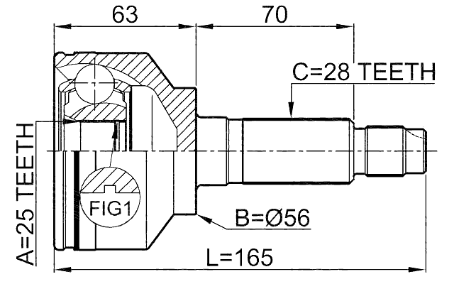 2210-SOR - OUTER CV JOINT 25X56X28