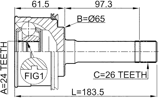 2210-SP - OUTER CV JOINT 24X65X26
