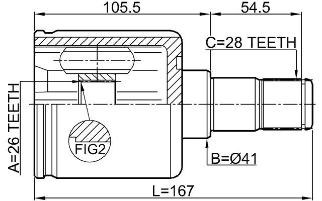 2211-CEED - INNER CV JOINT 26X41X28
