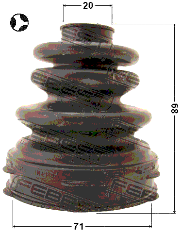 2215-CDT - BOOT INNER CV JOINT KIT 71X89X20