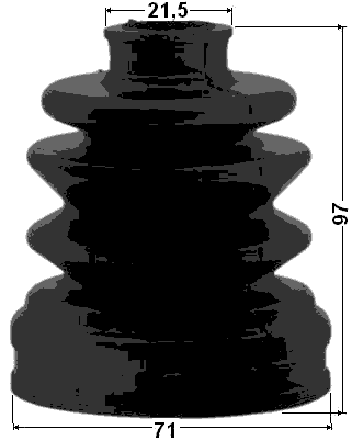 2215-SORR - BOOT INNER CV JOINT REAR KIT 71X97X21.5
