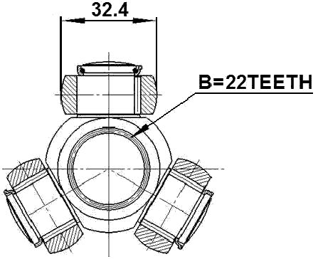 2216-SPA - TRIPOD JOINT 22X32.4