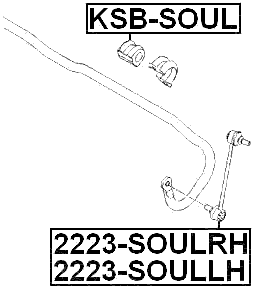 2223-SOULLH - FRONT LEFT STABILIZER LINK / SWAY BAR LINK