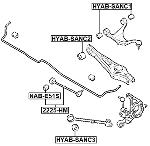 2225-HM - REAR TRANSVERSE LINK WITH BALL JOINT