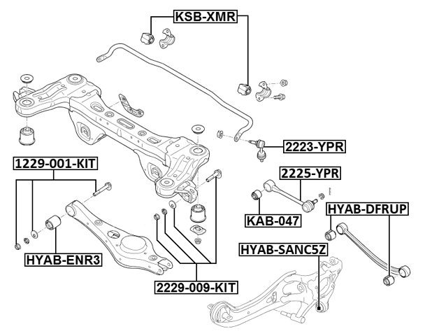 2225-YPR - REAR TRANSVERSE LINK WITH BALL JOINT