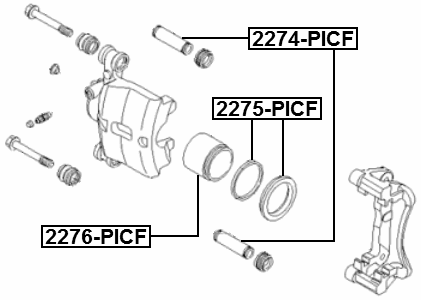 2274-PICF - FRONT CALIPER SLIDE PIN