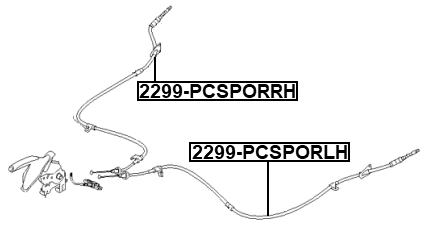 2299-PCSPORLH - PARKING BRAKE CABLE, LEFT