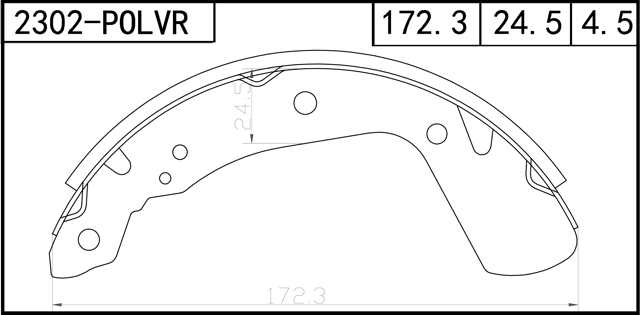 2302-POLVR - SHOE KIT, REAR BRAKE 200X35 (1KN)