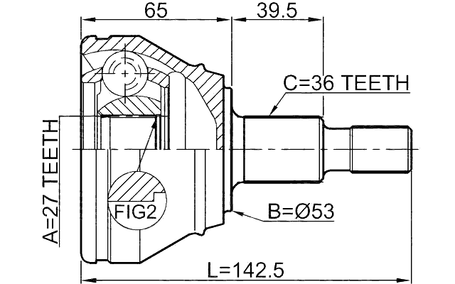 2310-033 - OUTER CV JOINT 27X53X36