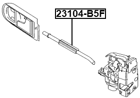 23104-B5F - OUTER DOOR LOCK CABLE
