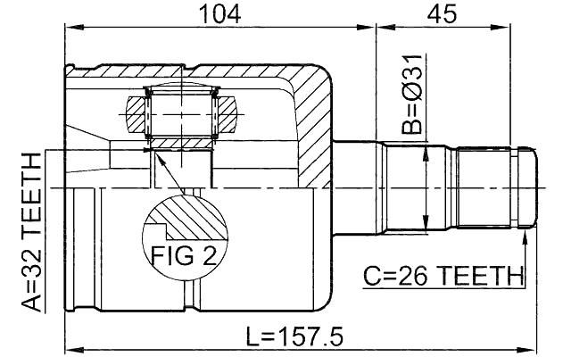2311-030 - INNER CV JOINT 32X31X26