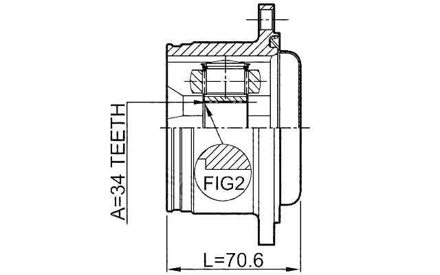2311-829 - INNER CV JOINT 34X114